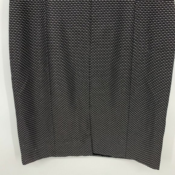 Tahari ASL Dress Black White Tweed Beaded V Neck Sleeveless Sheath - Picture 9 of 11